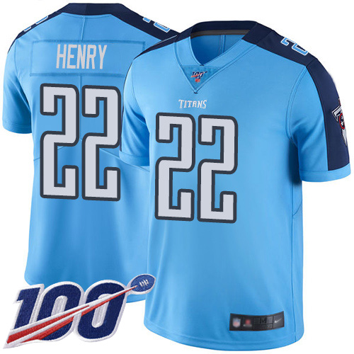 Tennessee Titans Limited Light Blue Men Derrick Henry Jersey NFL Football #22 100th Season Rush Vapor Untouchable->tennessee titans->NFL Jersey